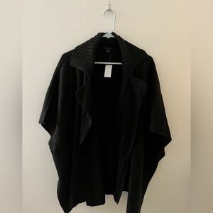 Ann Taylor Factory NWT One Size Black 3/4 Sleeve Boxy open front cardigan